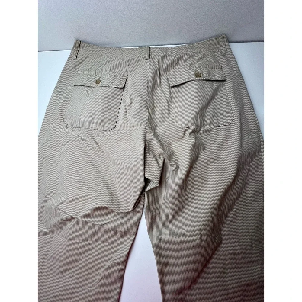 Banana Republic 100% Cotton Beige Pinstriped 100% Cotton Pants Size 34/30